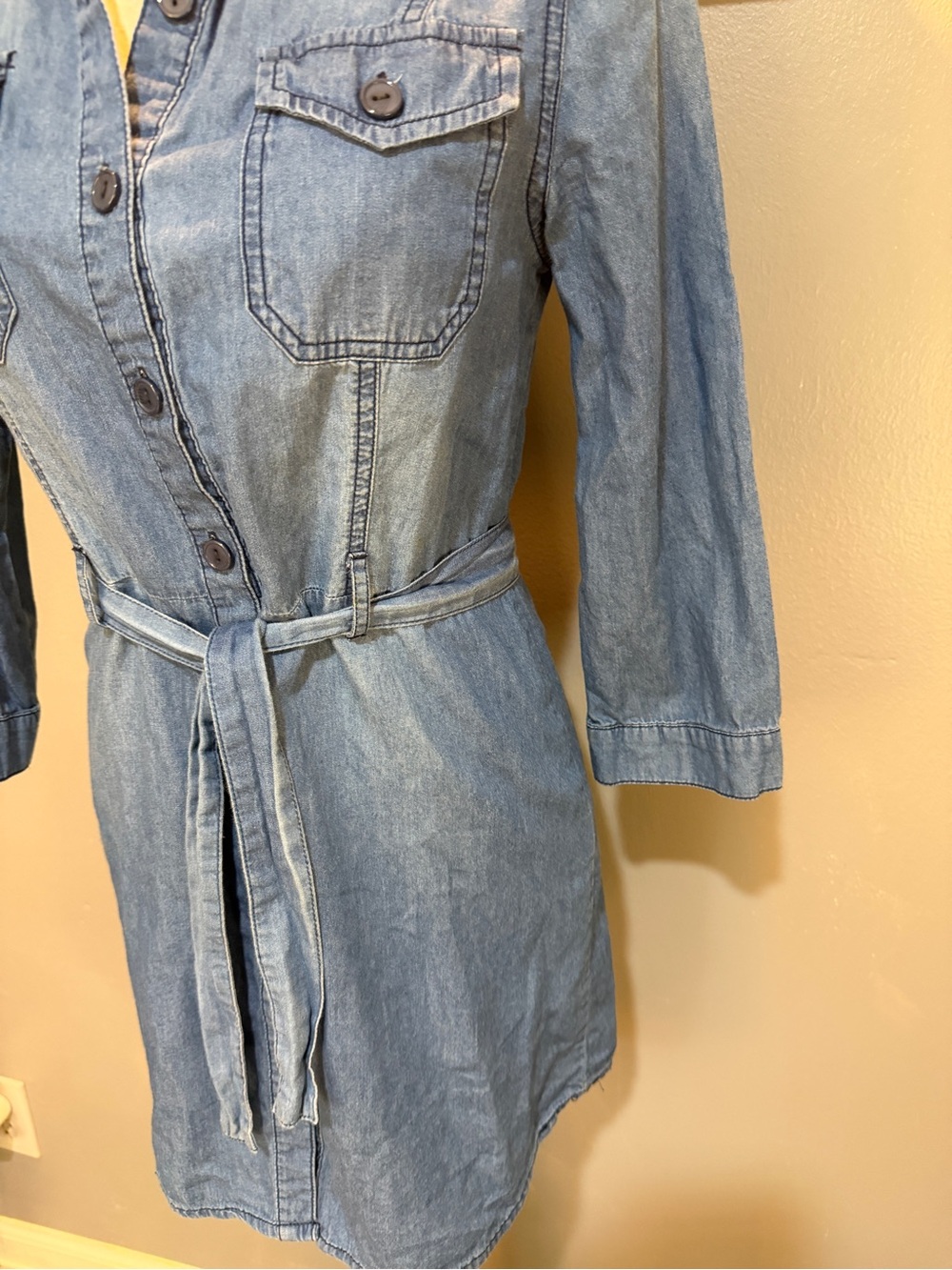 CI SONO Denim Shirt Dress in Light Blue Wash Sz S - Picture 4 of 7